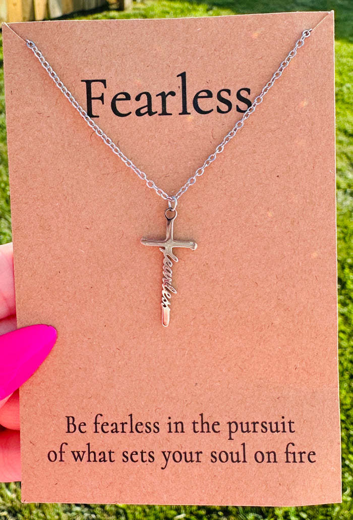 Waterproof Fearless Cross Necklace