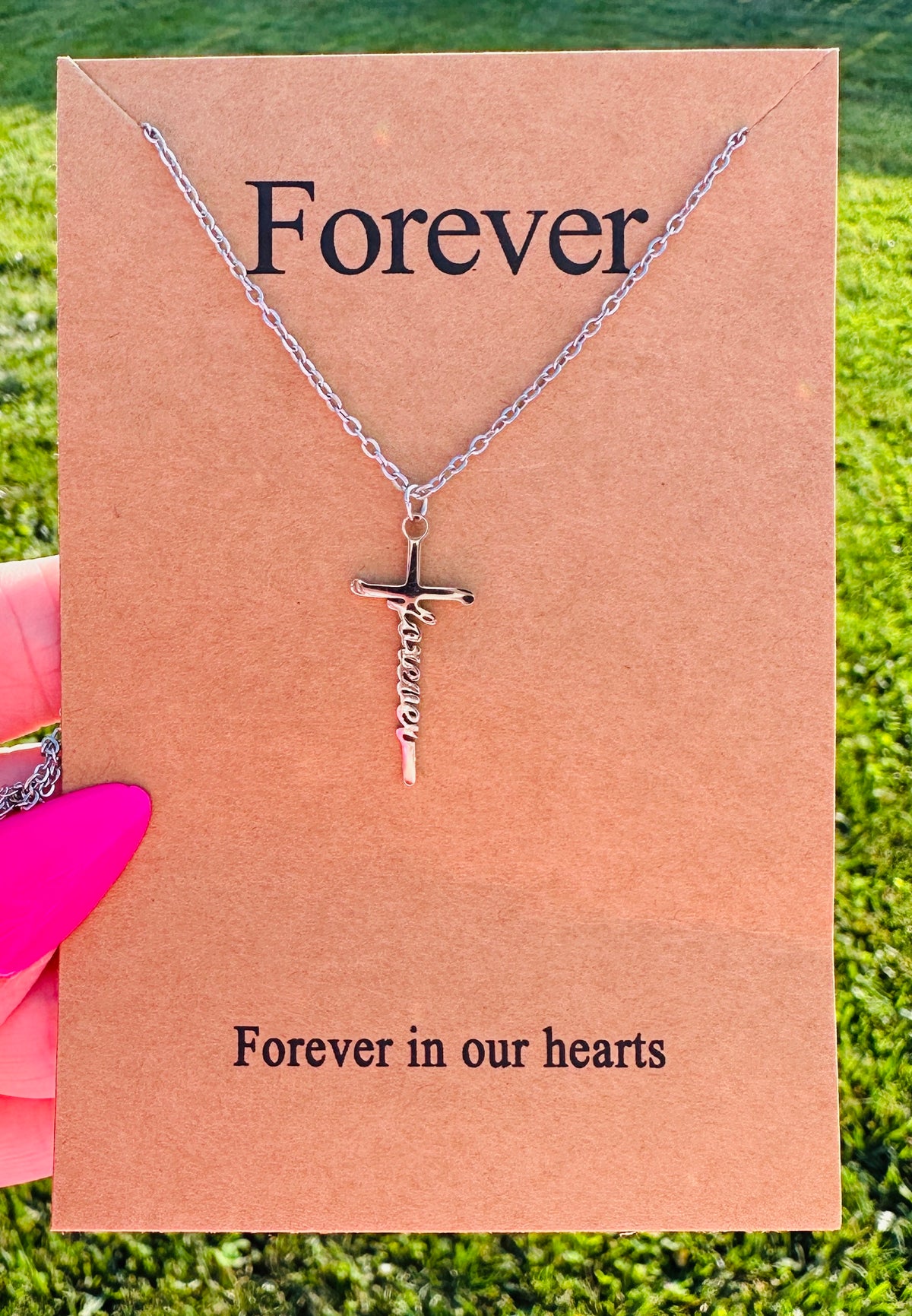 Waterproof Forever Cross Necklace