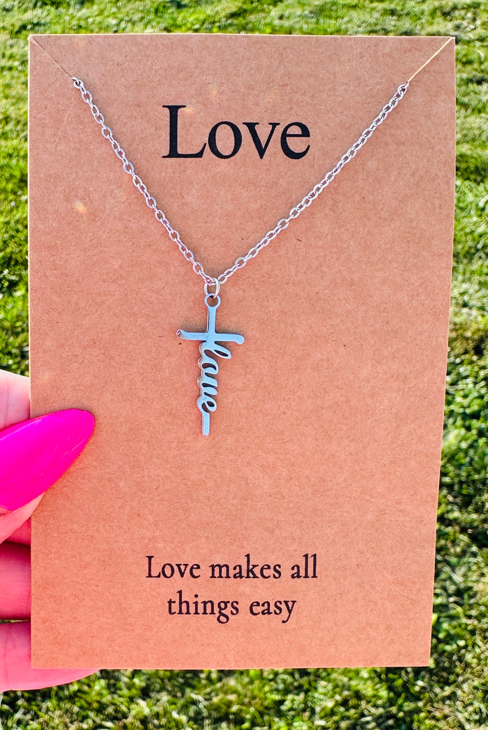 Waterproof Love Cross Necklace