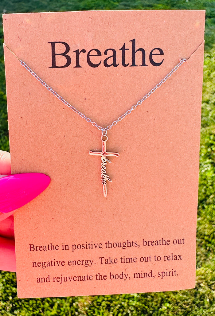 Waterproof Breathe Cross Necklace