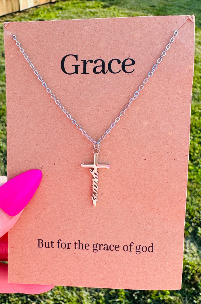 Waterproof Grace Cross Necklace