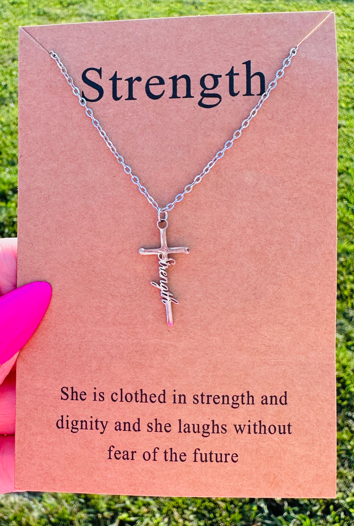 Waterproof Strength Cross Necklace