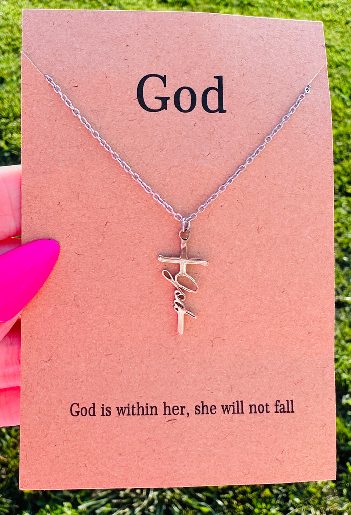 Waterproof God Cross Necklace