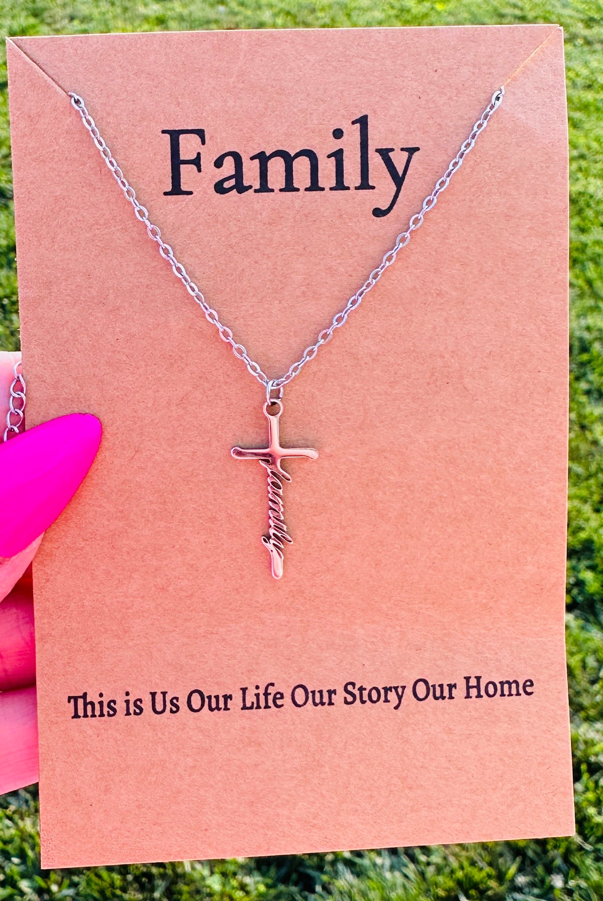 Waterproof Family Cross Necklace