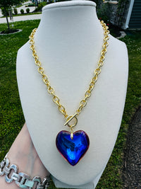 Prism Heart Toggle Necklace- 5 Colors