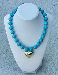 Turquoise Tide Heart Necklace