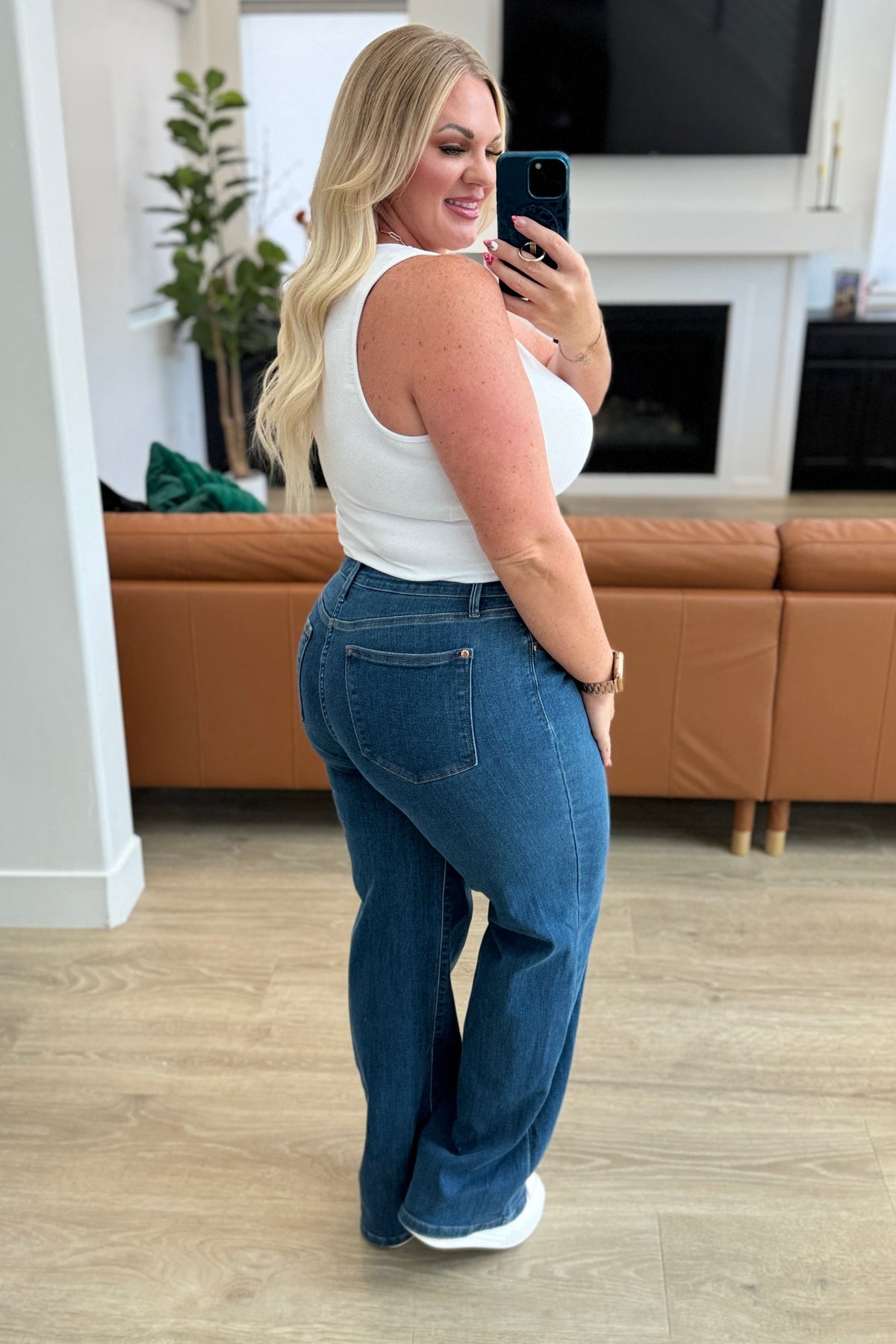 Judy Blue Hazel High Rise Vintage Wide Leg Jeans