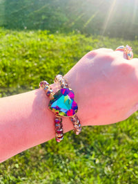 Luxe Crystal Heart Adjustable Bracelet