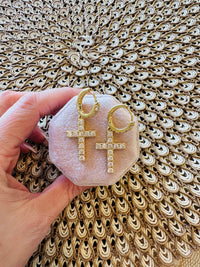 Angela Cross Earrings- Gold