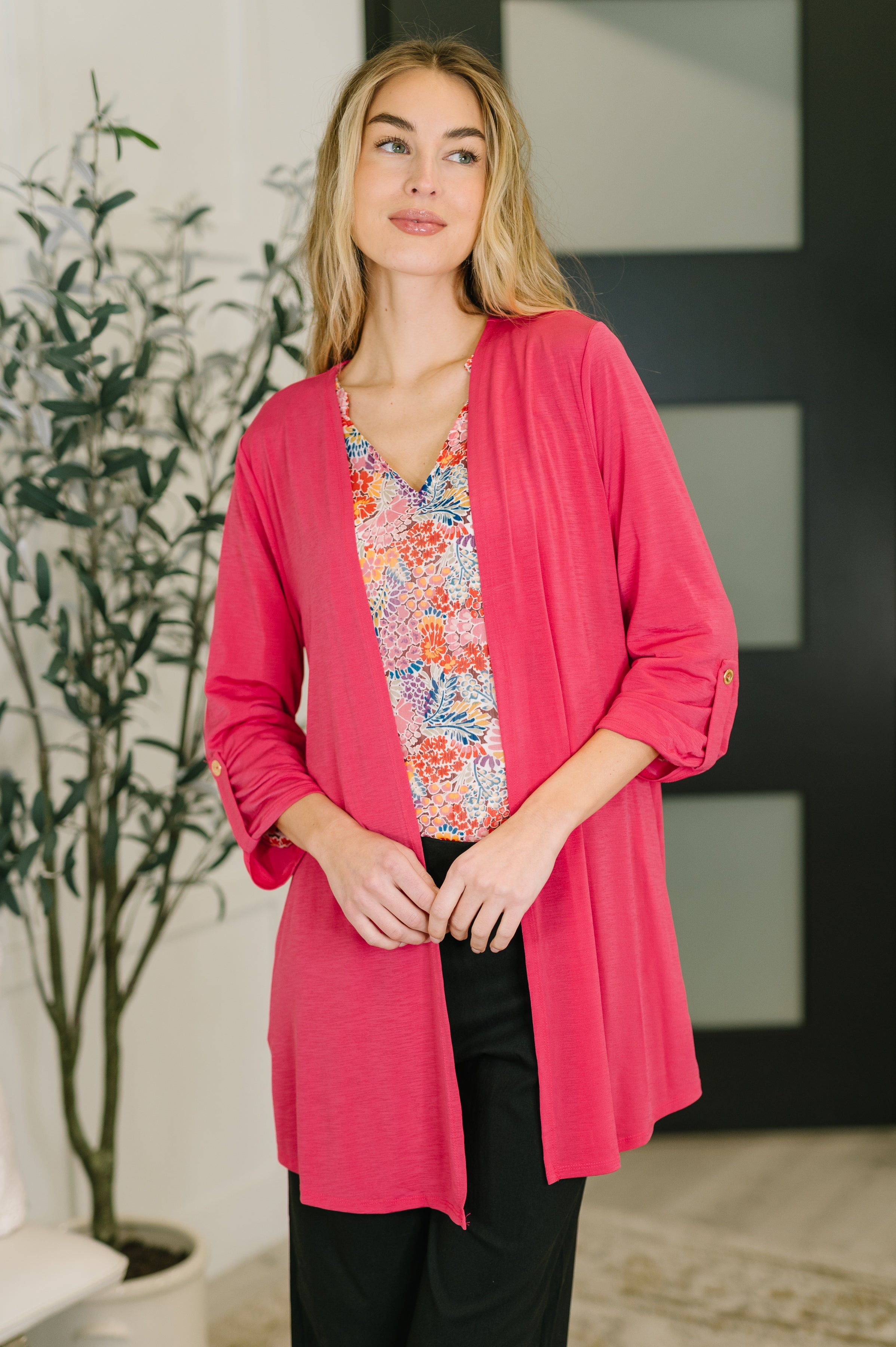 トップス marno lizzy knit cardigan Lizzy Cardigan in Fuchsia – Tulip Lane Boutique