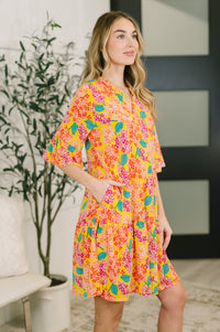 Lizzy Sunday Dress in Leaf Multi Floral