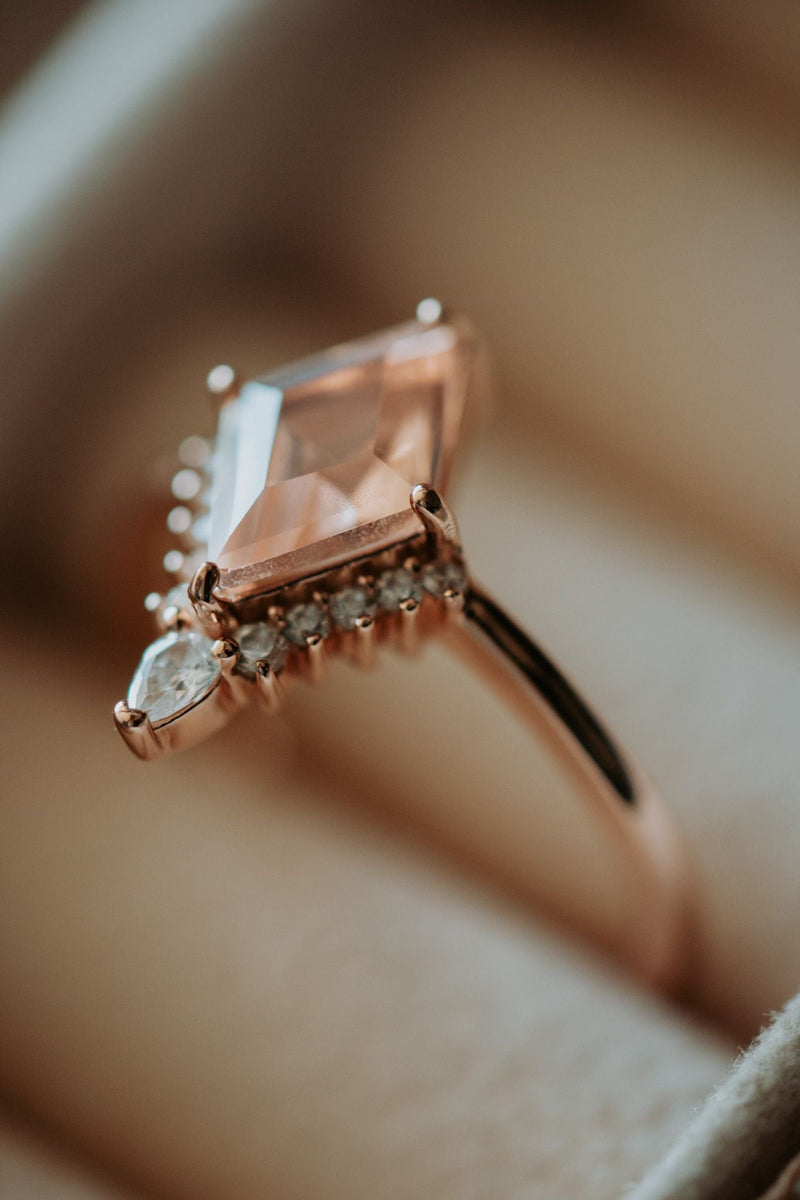 Nina Champagne Morganite Rose Gold Ring