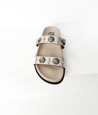 Briallen Western Studded Pearl Sandal in Cream