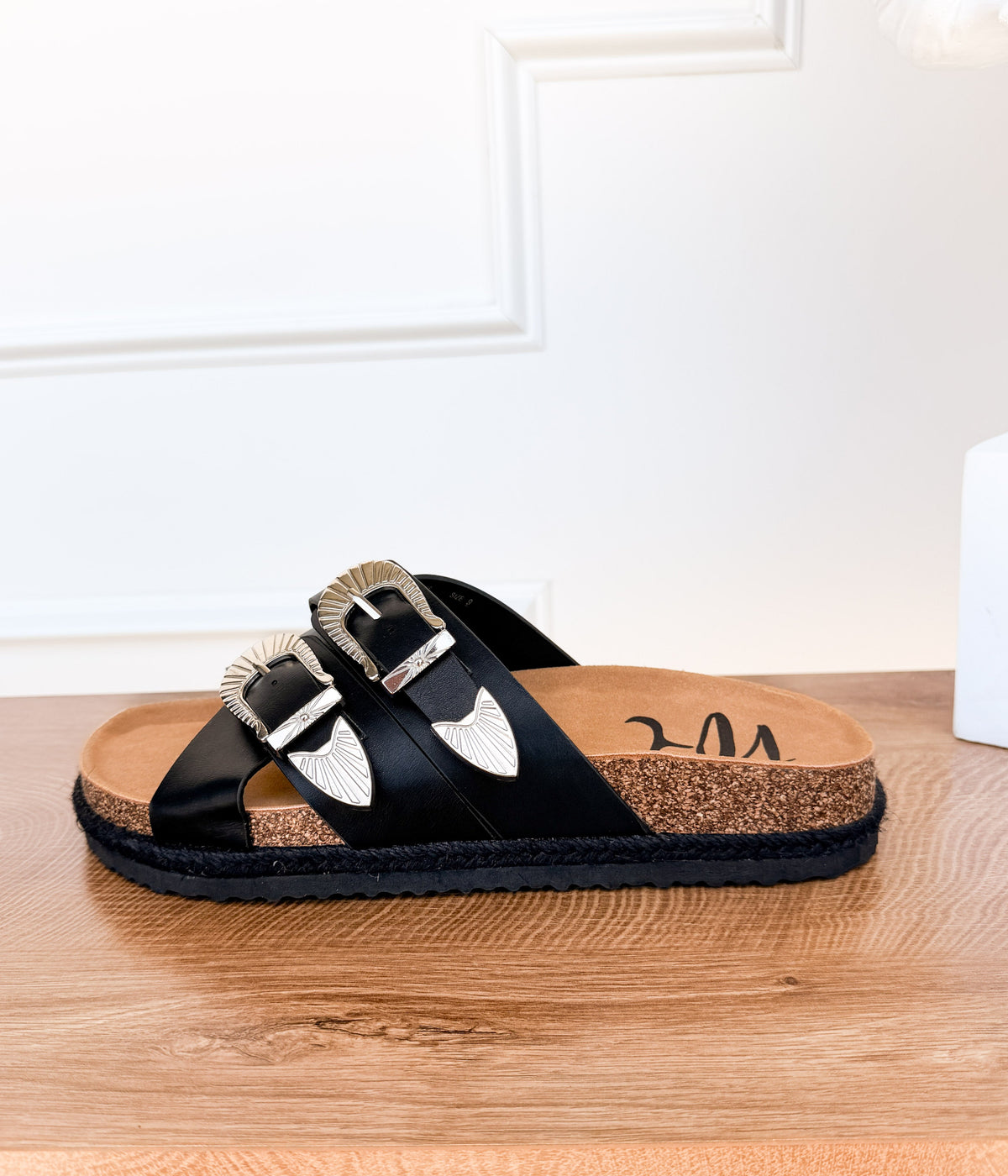 Iris Buckle Sandal in Black