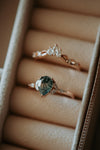 Annie Moss Agate Rose Gold 2PC Ring Set