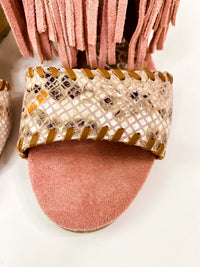 True Fringe Wedge in Blush