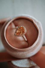 Tess Champagne Pear Stone Rose Gold Ring