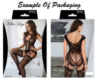 Lace-Up Back Fishnet Bodystocking