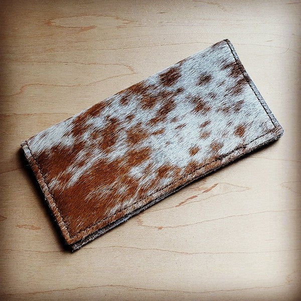 Hair-on-Hide Leather Wallet-Spotted Brindle