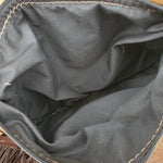 Leather Turq Chateau bag w/ Flap and Braid Accent