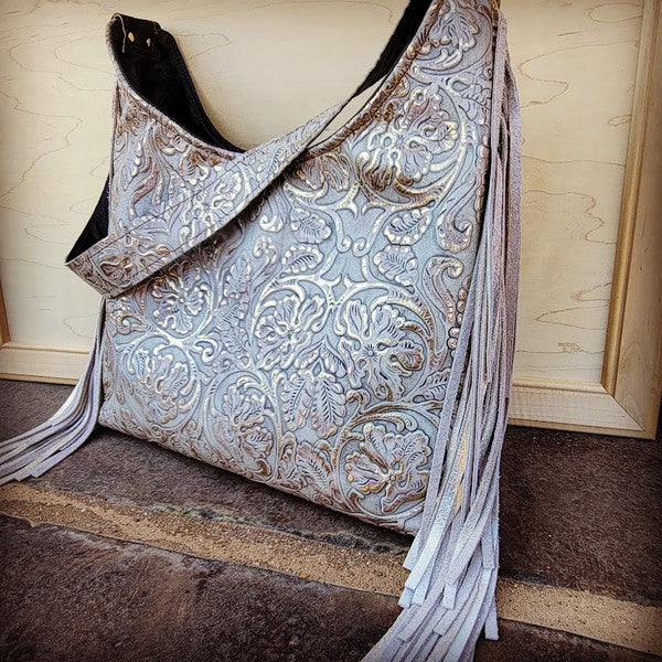 Montanta Leather Handbag in Gilded & Fringe