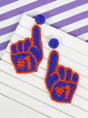 PREORDER: #1 Go Team Foam Finger Beaded Dangle Earrings in Assorted Colors