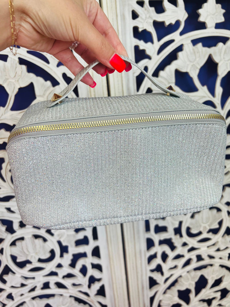 PREORDER: Shimmer Cosmetic Case in Silver