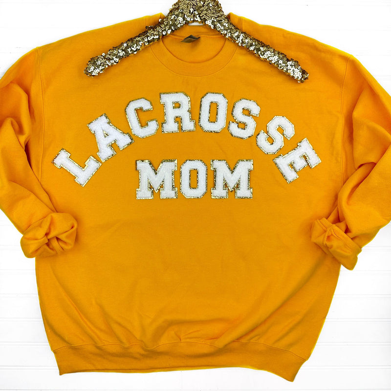 PREORDER: Lacrosse Mom Chenille Patch Sweatshirt