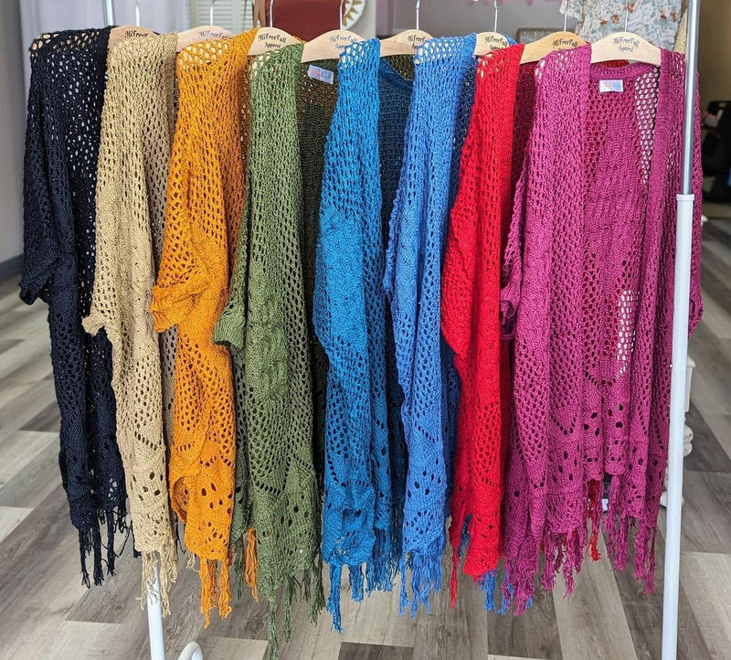 PREORDER: Crochet Knit Cardigan in Seven Colors