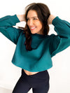 PREORDER: Izzy Inside-Out Cropped Sweatshirt In Assorted Colors