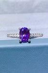 1 Carat Purple Moissanite 4-Prong Ring