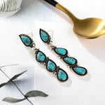 Retro Teardrop-Shaped Turquoise Dangle Earrings