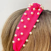 PREORDER: Hot Pink Pearl Embellished Knotted Headband