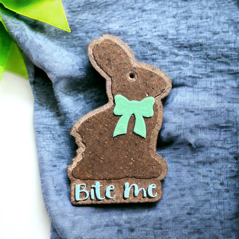 Bite Me Green Chocolate Bunny