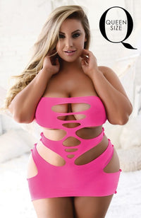 Solid Cutout Mini Bodystocking Dress