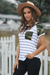 Striped Pocketed Patch T-Shirt
