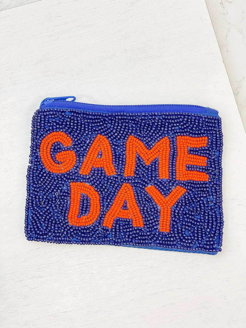 PREORDER: Game Day Beaded Zip Pouches in Assorted Colors