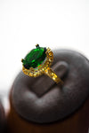 Sophia Emerald Oval Cut Gold Ring