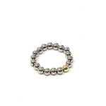 PREORDER: Silver Beads with Gold Accent Stretch Ring