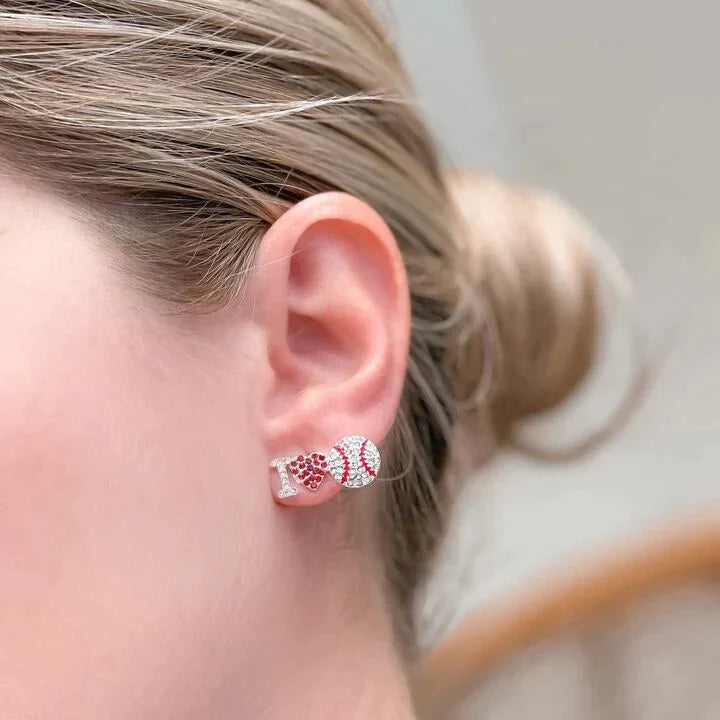 PREORDER: Love Sports Rhinestone Stud Earrings in Assorted Styles