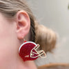 PREORDER: Glitter Football Helmet Dangle Earrings in Assorted Colors