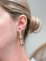 PREORDER: Sporty Rhinestone Trio Dangle Earrings in Assorted Styles