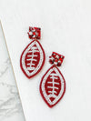 PREORDER: Glitzy Post Football Dangle Earrings in Assorted Colors