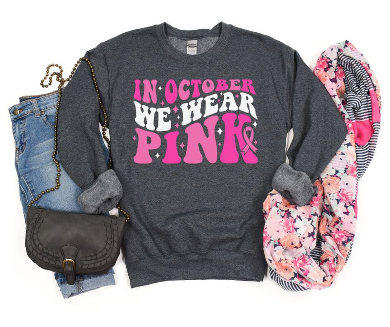 PREORDER: We Wear Pink Sweatshirt In Dark Gray