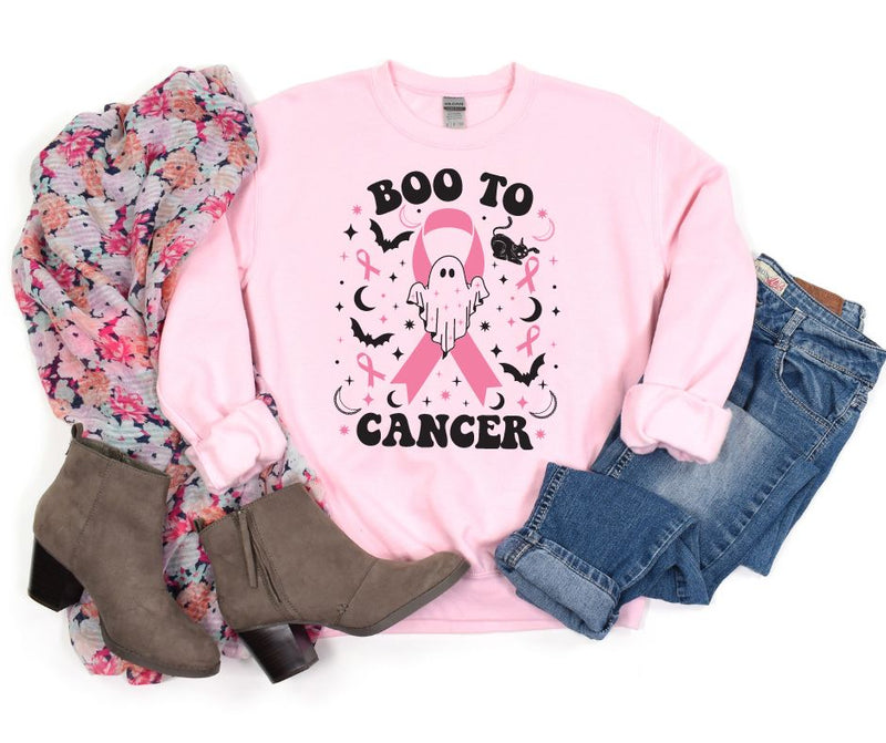 PREORDER: Boo To Cancer Sweatshirt In Pink
