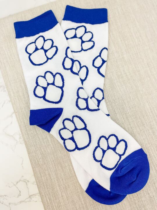 PREORDER: Game Day Paw Print Crew Socks in Assorted Colors