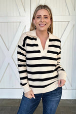 Top Pick Striped Sweater,Beige