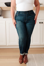 Judy Blue Rowena High Rise Pull On Double Cuff Slim Jeans
