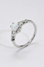 925 Sterling Silver Heart Opal Ring
