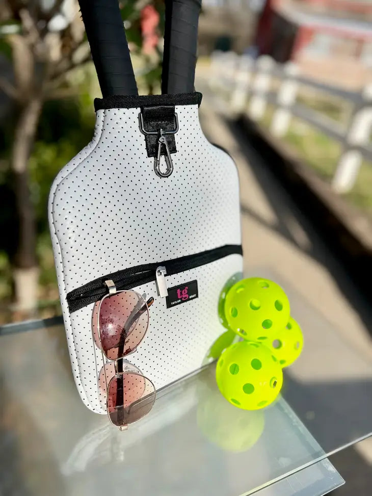 PREORDER: Pickleball Paddle Cover in White/Red